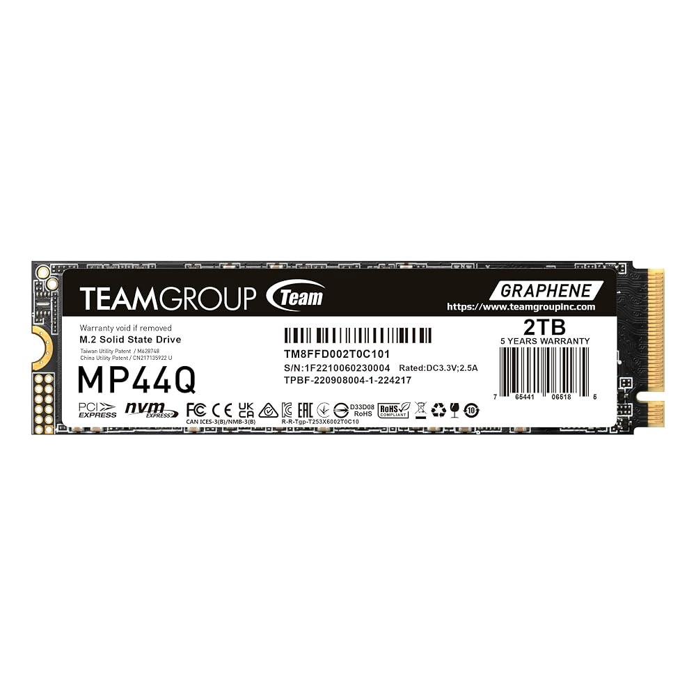 TEAMGROUP MP44Q 2TB SLC 캐시 Gen 4x4 M.2 2280 PCIe 4.0 w /NVMe 노트북, 데스크탑, NUC, NAS SSD 읽기/쓰기 속도 최대 700 - 상품 이미지