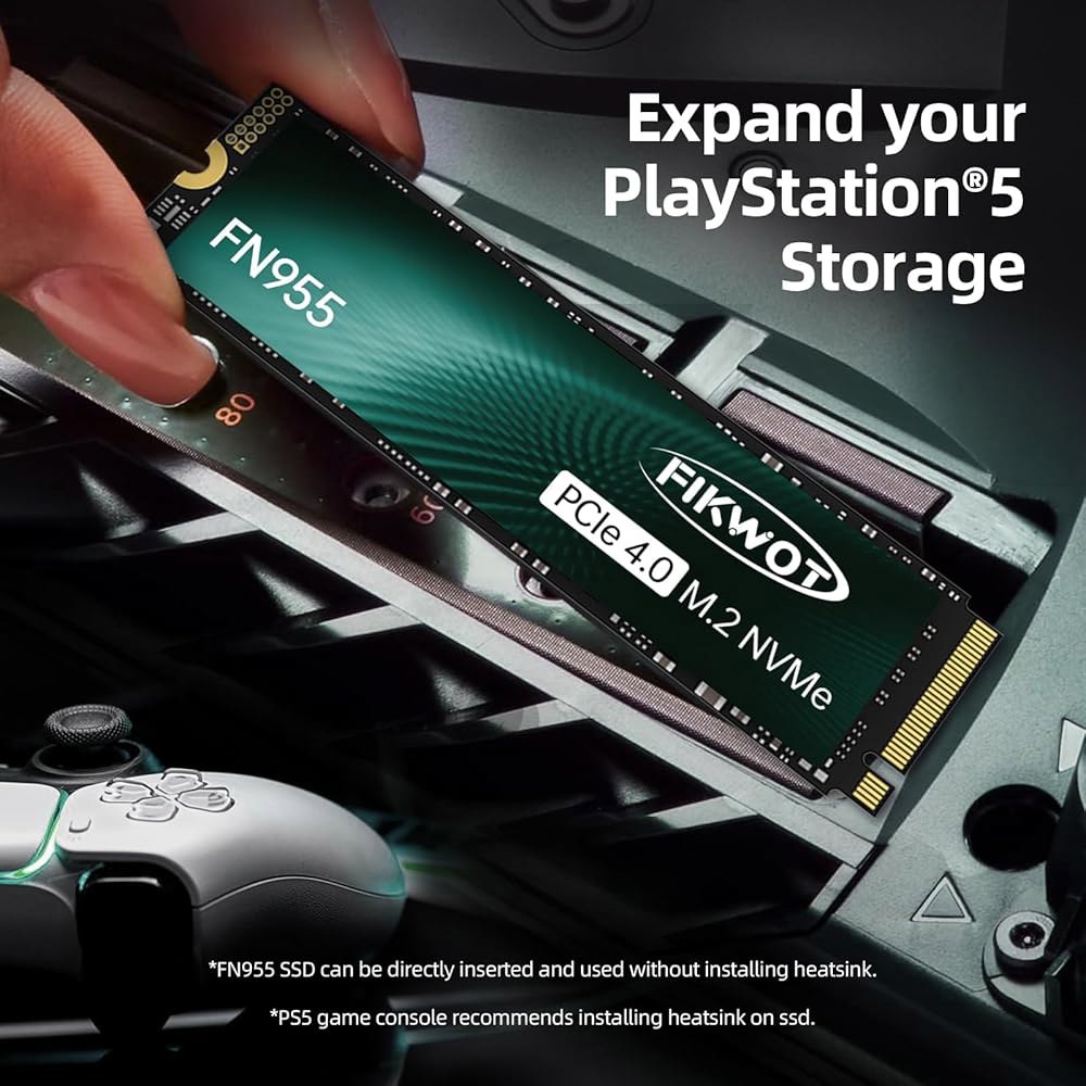 Fikwot FN955 1TB NVMe SSD M.2 2280 PCIe Gen4x4, 최대 7300MB/s, 3D NAND TLC 플래시 내부 솔리드 스테이트 드라이브, PS5 - 상세 이미지 3
