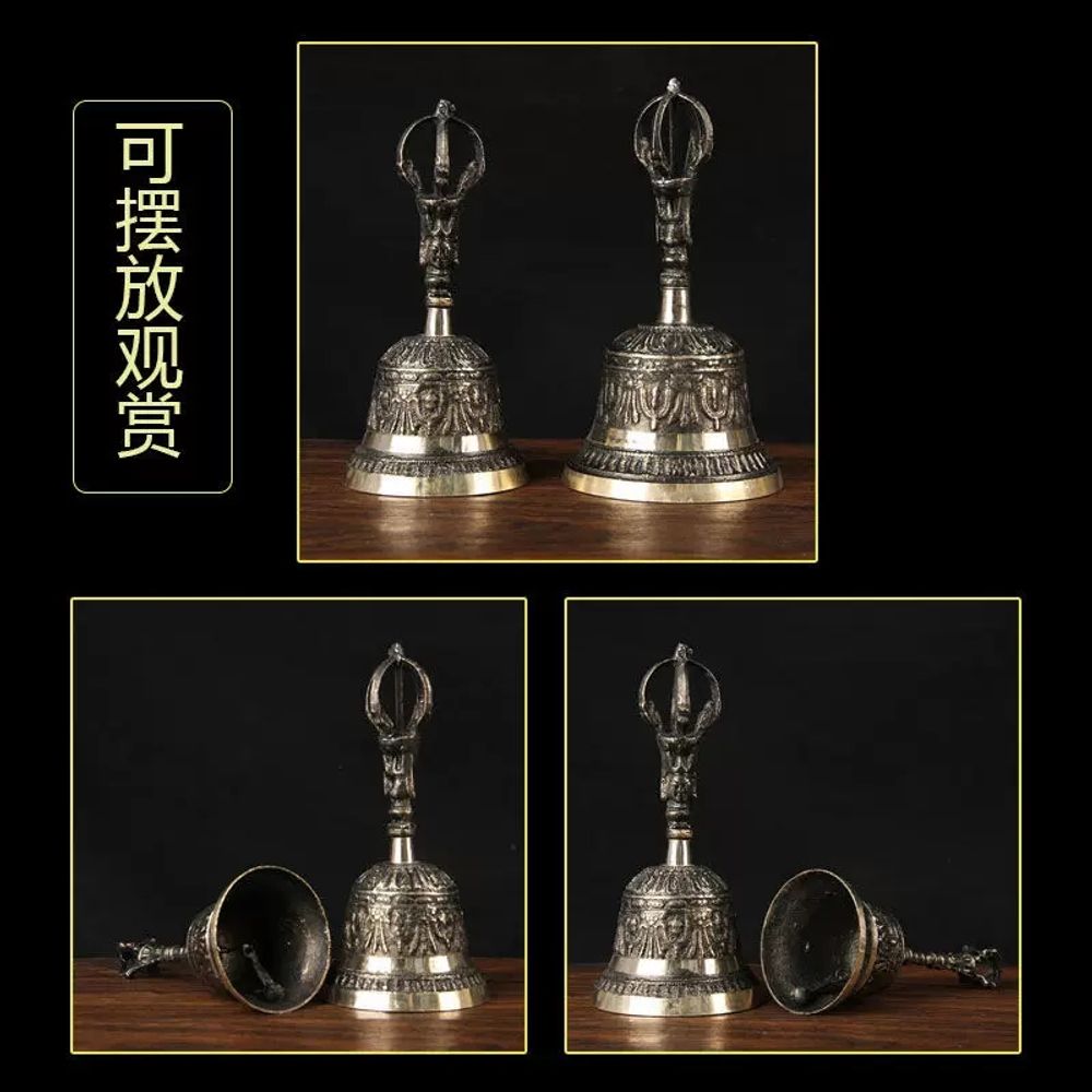 손잡이 알림 흔드는 핸드 종 인테리어 국산 레스토랑 주물 방울 A. 15호 클래식 황동색 - 상세 이미지 4