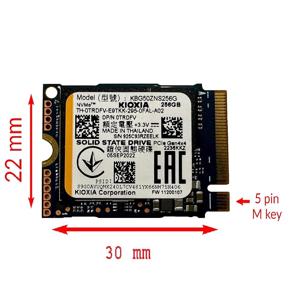 OEM Kiox 256GB M.2 PCI-e NVME SSD 내부 솔리드 스테이트 드라이브 30mm 2230 폼 팩터 M 키 스팀 - 상세 이미지 2