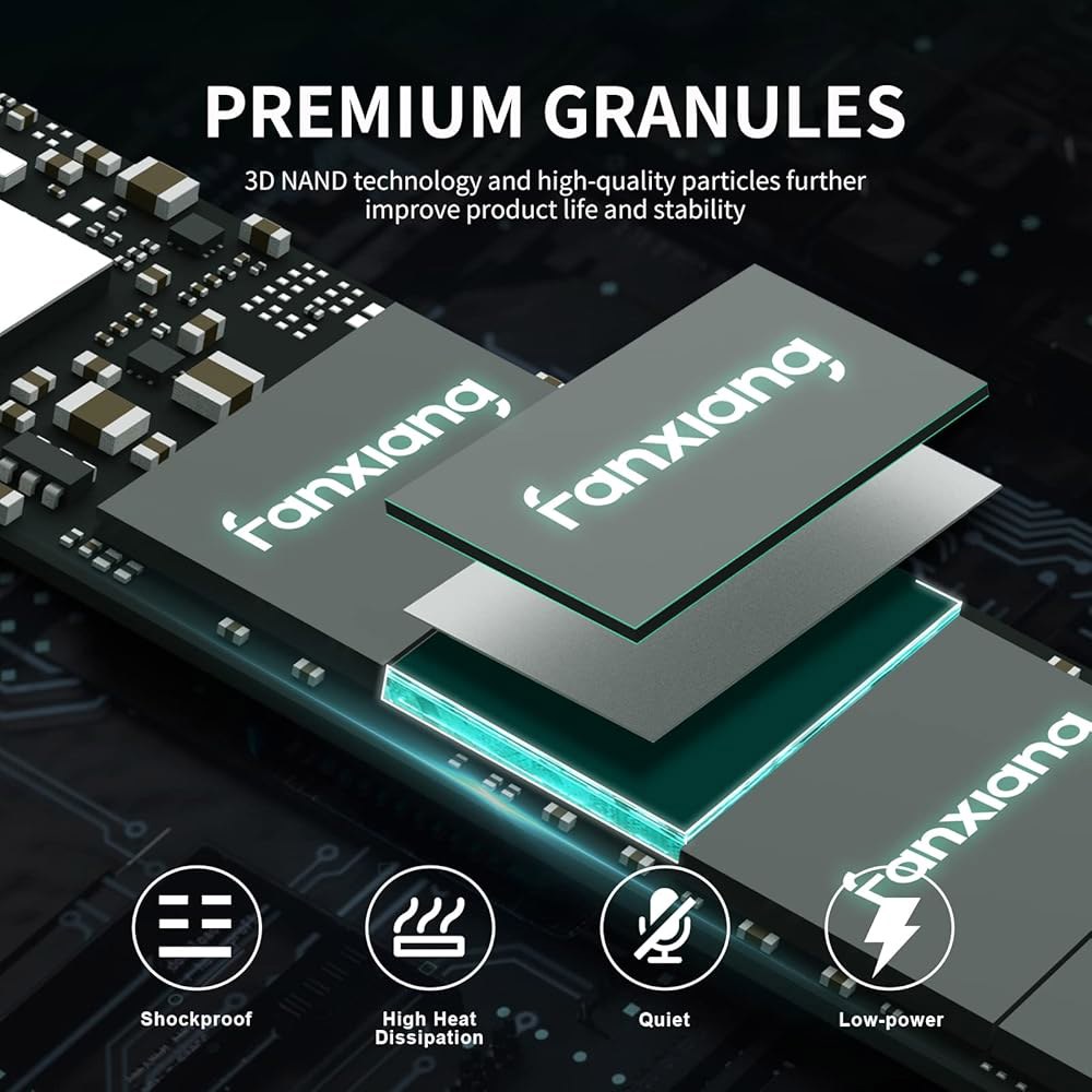 판샹 S500 Pro 256GB NVMe SSD M.2 PCIe 3.0, 3x4 2280 세대 내장 솔리드 스테이트 드라이브, SLC 캐시 3D NAND TLC, 최대 3000MB - 상세 이미지 3