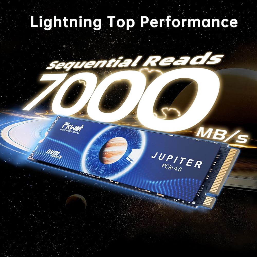Fikwot FX991 M.2 SSD 4TB NVMe M2 2280 PCIe Gen 4x4, 최대 7000MB/s 읽기, PS5 노트북 데스크탑 3D QLC NAND용 내장 솔리드 - 상세 이미지 2