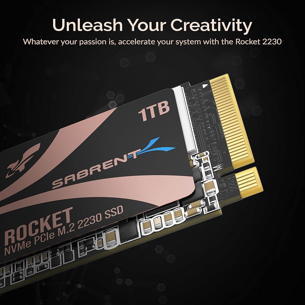 SABRENT Rocket 2230 1TB NVMe SSD u2013 PCIe Gen4 M.2 스팀 덱, 서피스 프로, ROG Alli 최대 5000MB /s x 4 속도, DRA - 상세 이미지 3