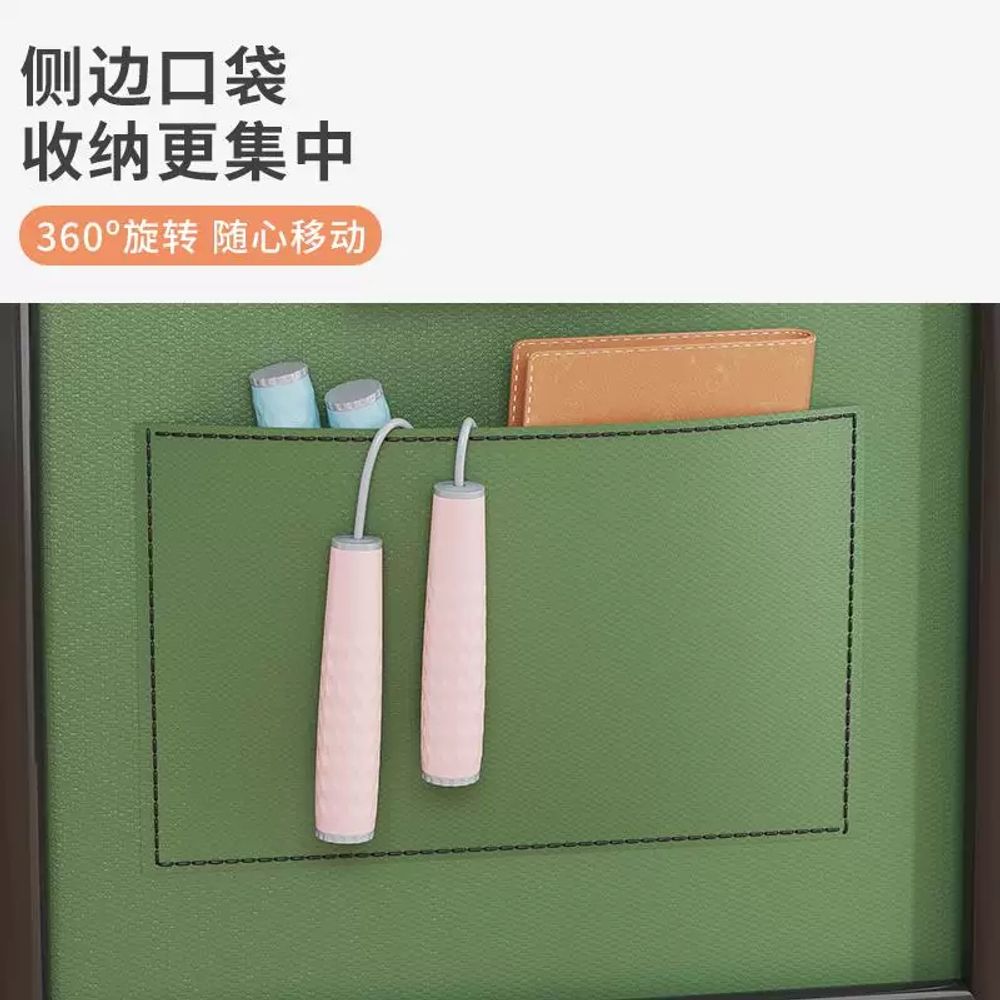 책가방 정리대 다용도 카트 수납함 바퀴 선반 수납 이동식 책장 책가방 A. 중형-블랙-그린 - 상세 이미지 4
