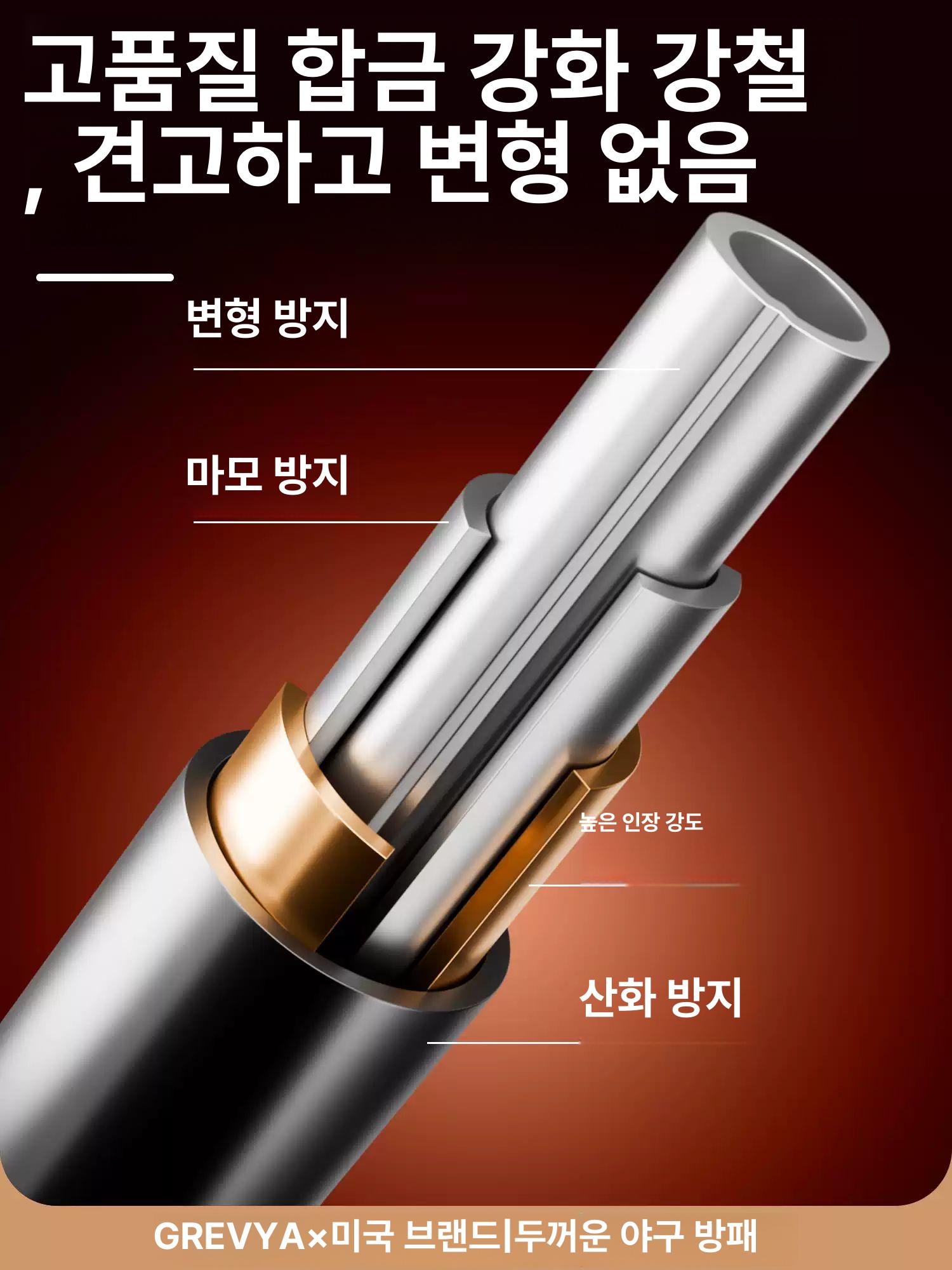 차량용 금속 야구방망이 실내외 방어용 스틸 막대 남녀 공용 패밀리 세트 28인치+30인치+32인치 블랙 - 상세 이미지 3