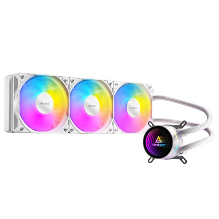 [해외]ANTEC Luna 360 ARGB 화이트 액체 C 쿨러 거울을 결합한 인피니티 미러 디자인의 수냉 일체형 유닛 White AllinOne Liquid Cooler