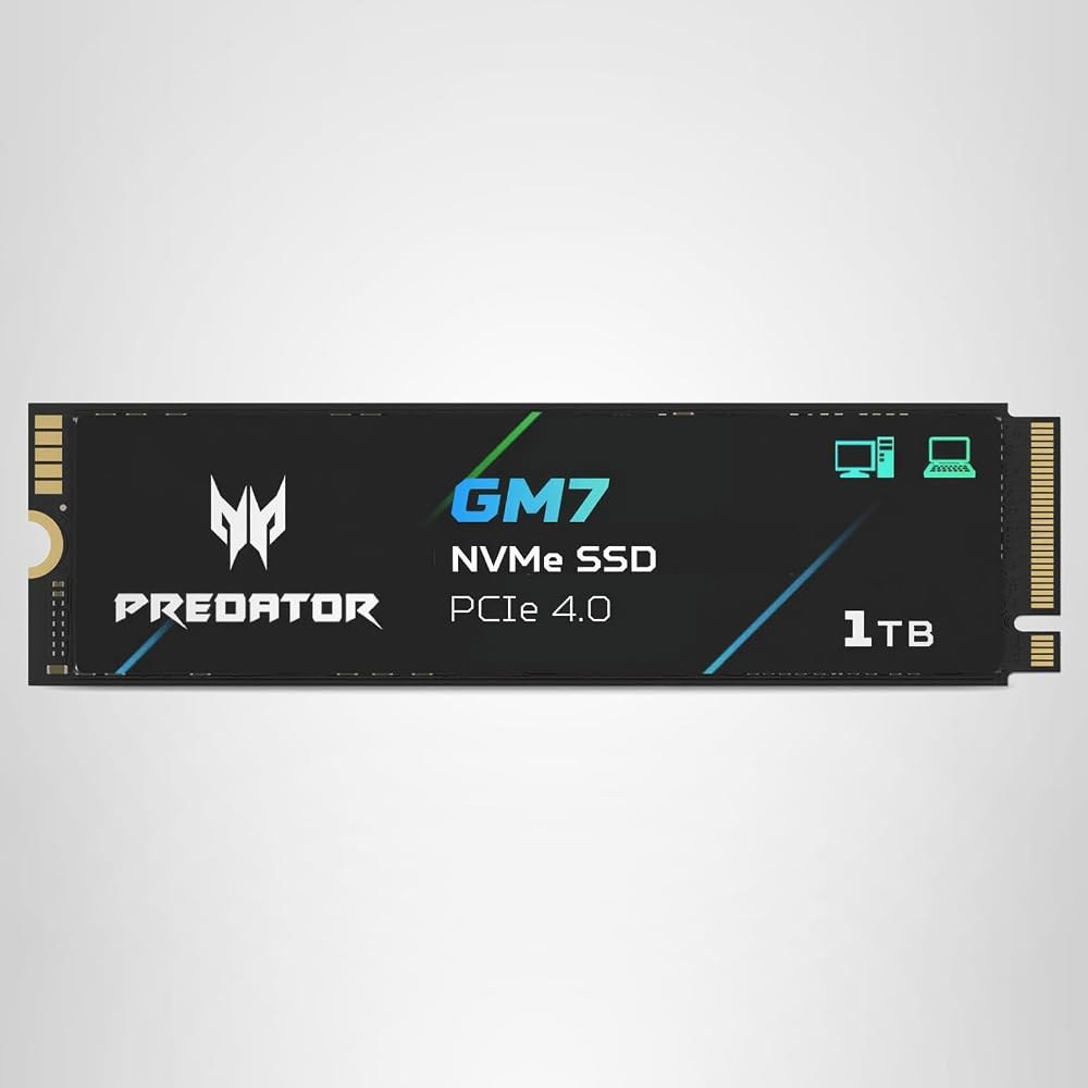 Acer 프레데터 GM7 1TB SSD M.2 2280 PCIe Gen 4 x NVMe 2.0, 읽기 속도 최대 7400MB/s, 노트북, 데스크탑 및 PS5용 내장 PC 솔리드 - 상품 이미지