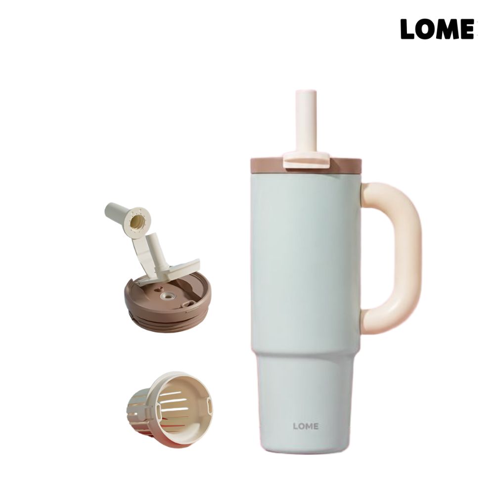 롬므 보온보냉 316 스텐 세라믹 3in1 텀블러 960ml, 옐로우 - 상세 이미지 3