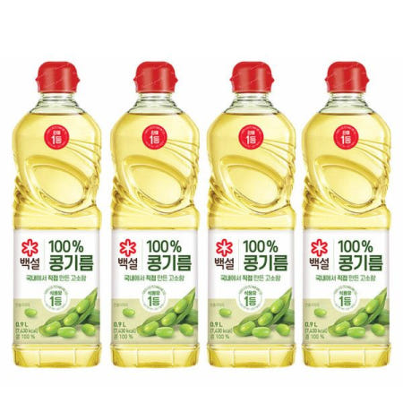 백설 콩기름 900ml 4개