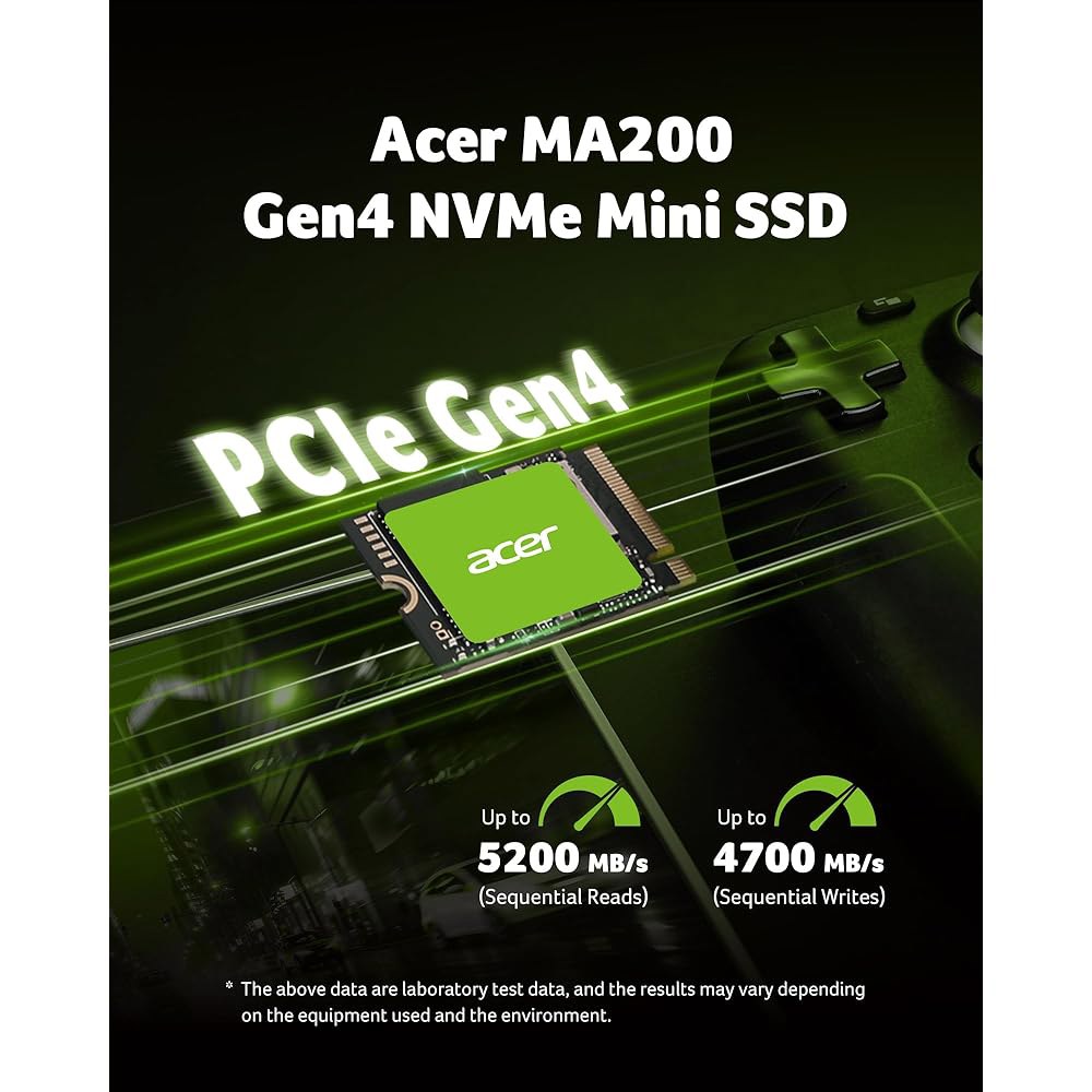 Acer MA200 M.2 2230 SSD NVMe 1TB, PCIe 4세대, 읽기 속도 최대 5200MB/s, Steam Deck, Asus ROG Alli, Microsoft - 상세 이미지 2