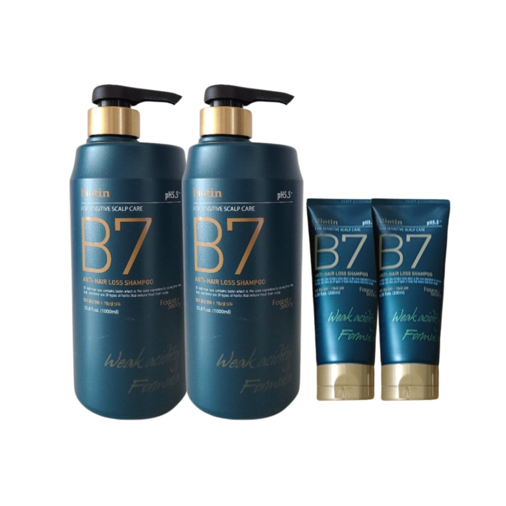 포레스트스토리 B7 약산성 탈모 샴푸 1000ml x2개 (+200ml x2개) - 상품 이미지