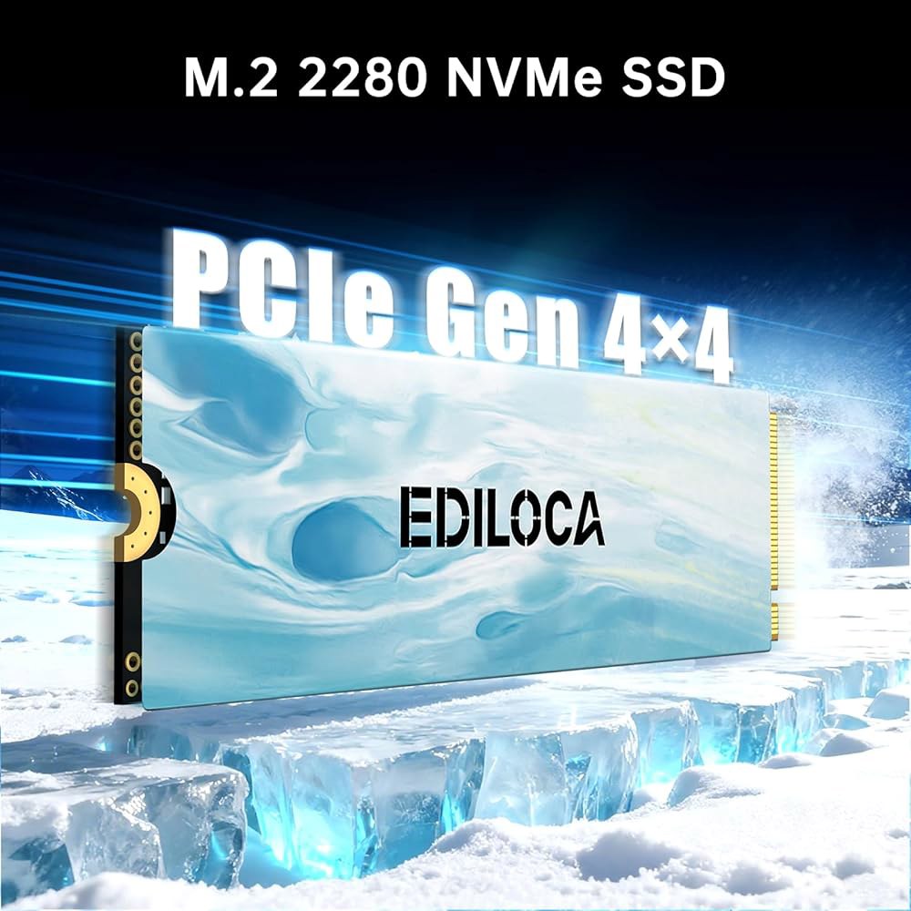 Ediloca EN880E M.2 SSD 2TB NVMe M2 2280 PCIe Gen 4x4, 최대 7100MB/s 읽기, 노트북 데스크탑용 내장 솔리드 스테이트 드라이브 - 상세 이미지 3