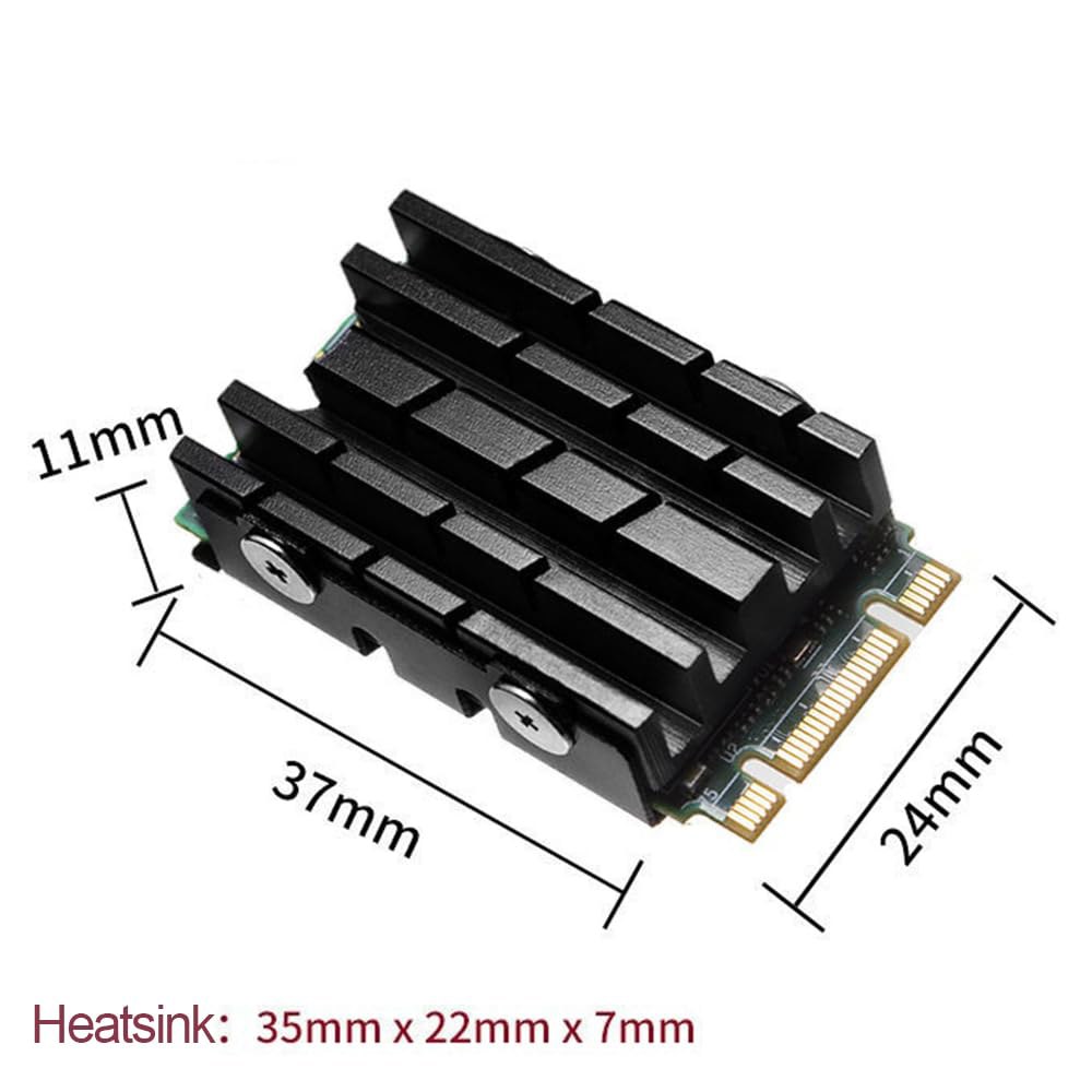 M.2 2242 SSD 히트싱크, NVME 히트싱크 알루미늄 솔리드 하드 드라이브용 써멀 패드 포함 - 상세 이미지 3