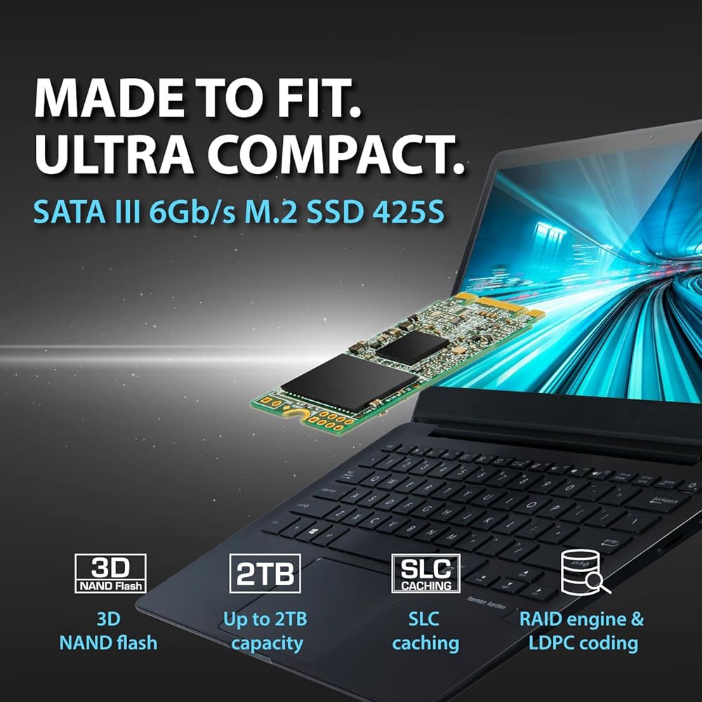 Translated MTS425 M.2 2242 SATA III SSD 1TB, 최대 550MB/s, 울트라북, 노트북, PC, 데스크톱, 3D TLC NAND 플래시 내부 솔리드 - 상세 이미지 3
