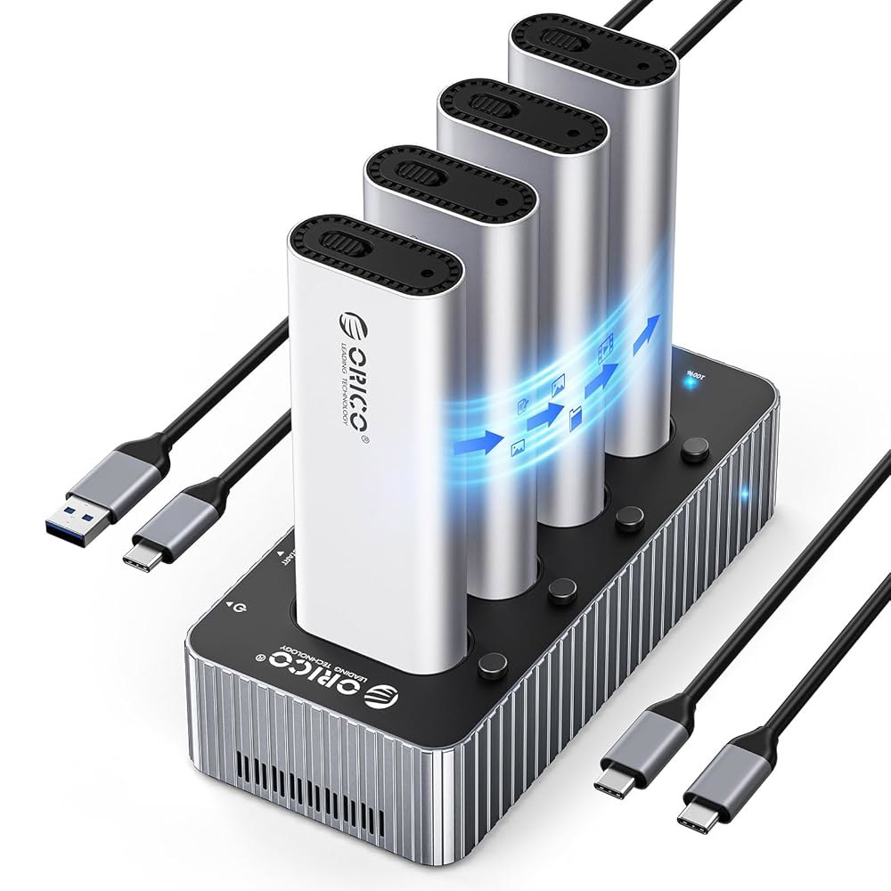 ORICO 4 Bay SSD NVMe에서 USB C 하드 드라이브 도킹 스테이션 40Gbps M.2 PCIE 어댑터, 오프라인 클론 포함 (M 키, B+M 키) NVMe 2230 - 상품 이미지