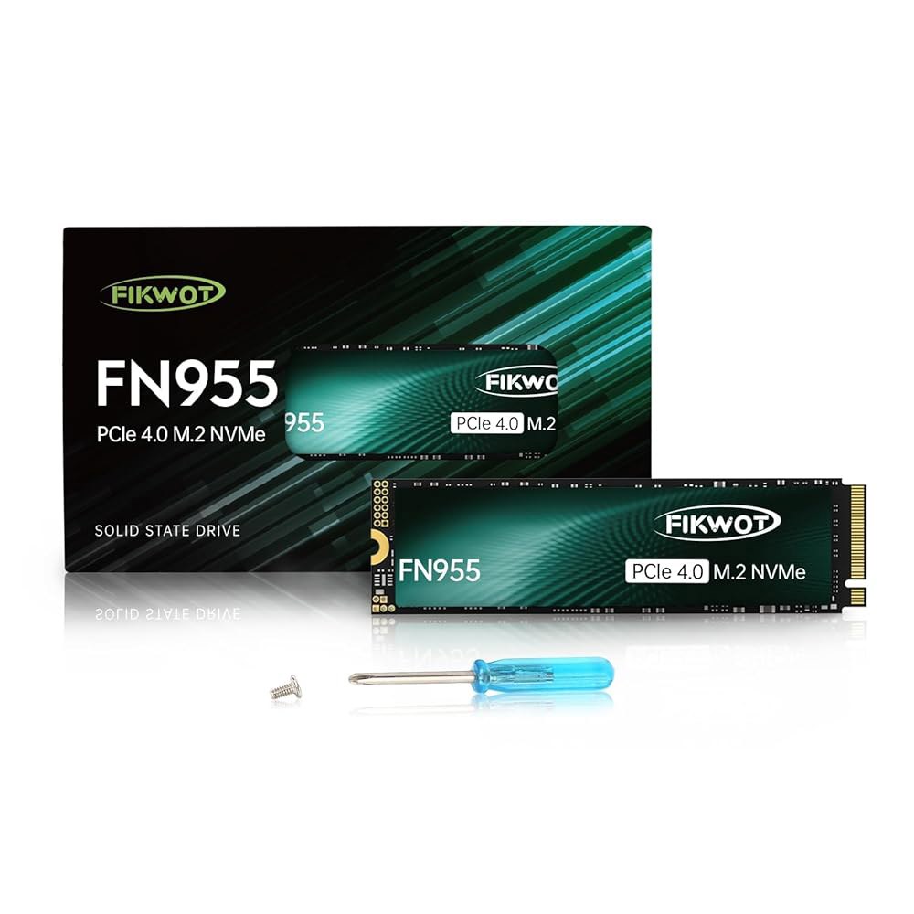 Fikwot FN955 1TB NVMe SSD M.2 2280 PCIe Gen4x4, 최대 7300MB/s, 3D NAND TLC 플래시 내부 솔리드 스테이트 드라이브, PS5 - 상품 이미지