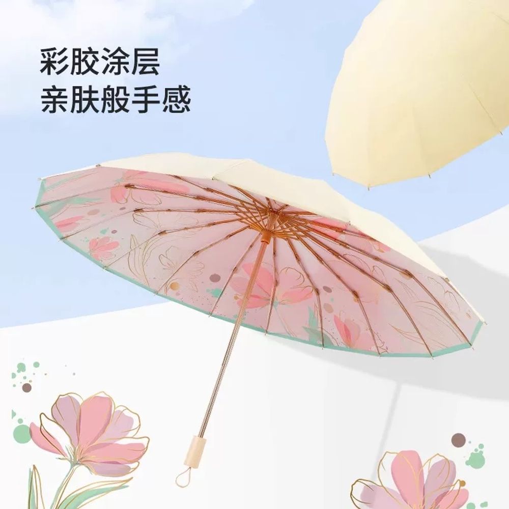 대만양산 우양산 자외선차단 와인 더스티 튼튼한 여행용 레드 러브 벚꽃 웜 A. 진흙 와인 - 상세 이미지 3
