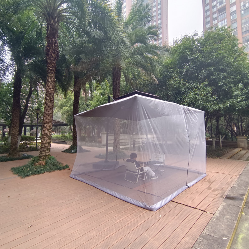 모기장 파라솔 그물망 커버 야외 천막 벌레 물림 방지 270x230cm 모기장 파라솔 세트 - 상세 이미지 4