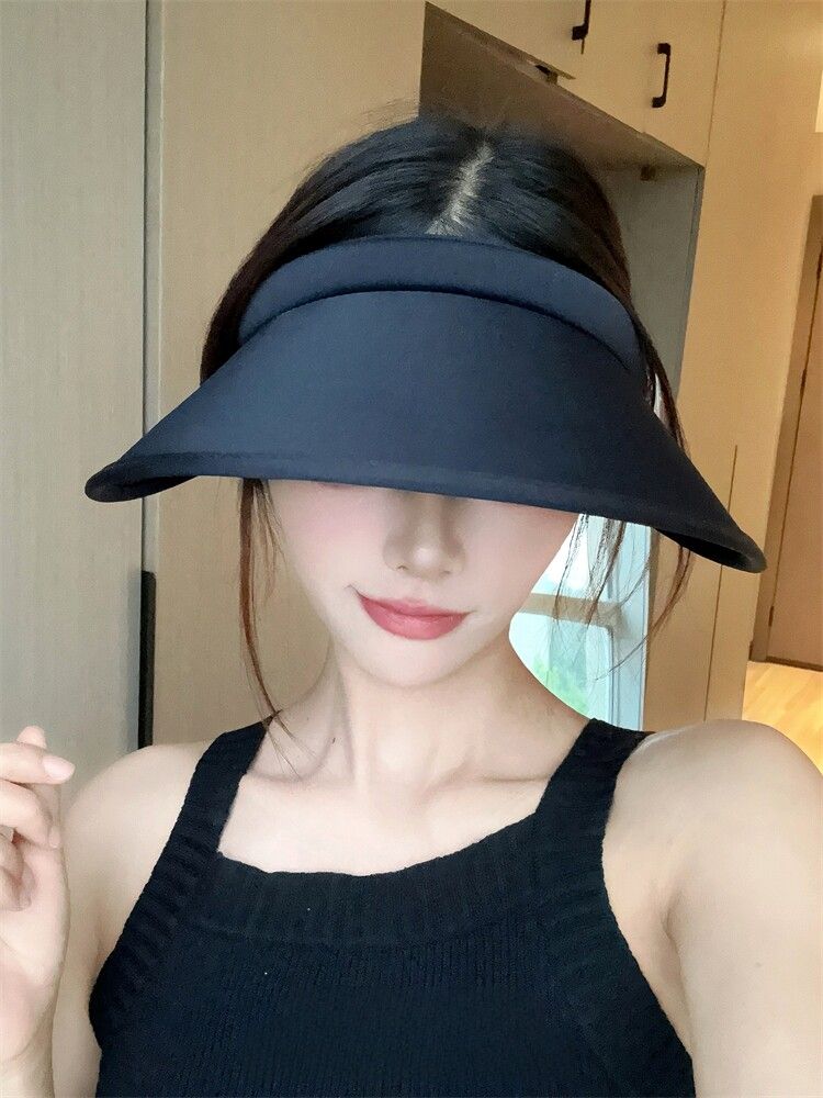 여성 썬캡 헤어밴드형 와이드 챙 자외선 차단 햇빛 가리개 - 상세 이미지 3