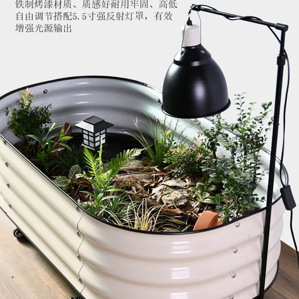 법랑 욕조 화분 대형 가드닝소품 철제 앤틱 화이트 A. 작은 테라리움 60x60x29cm - 상세 이미지 5