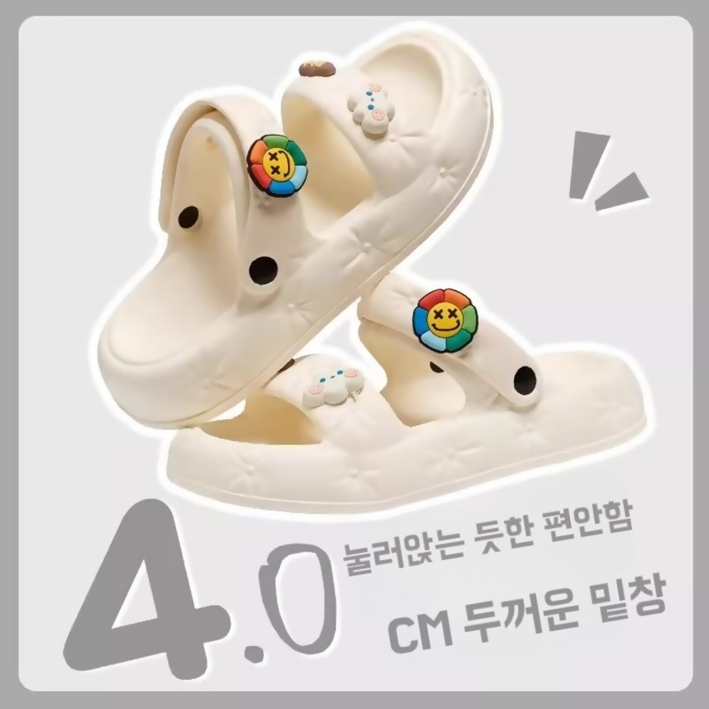 굽있는 반쪽슬리퍼 할머니 굽높은슬리퍼 여성명품 - 상세 이미지 4