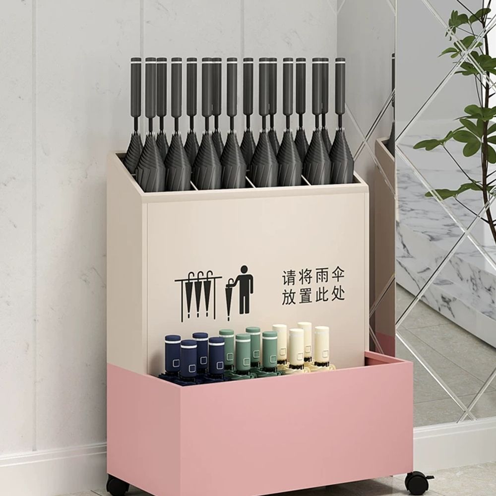 상가 사무실 대형 우산 거치대 학원 보관함 통 정리 꽂이 우산꽂이 A. 대형 화이트+블랙 - 상세 이미지 3