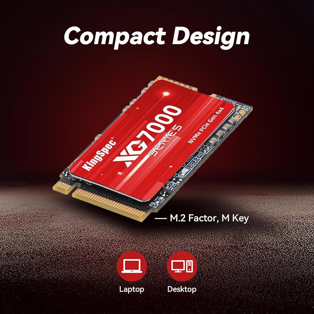 KingSpec 1TB M.2 2242 SSD NVMe PCIe 4.0-7200MB/s 읽기 속도, 게이밍 PC 및 노트북용 3D NAND TLC 플래시 내장 솔리드 스테이트 드라 - 상세 이미지 3