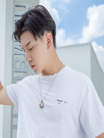 스마일목걸이 스마일 체인 펜던트 남여공용 데일리 목걸이 A - 상품 이미지