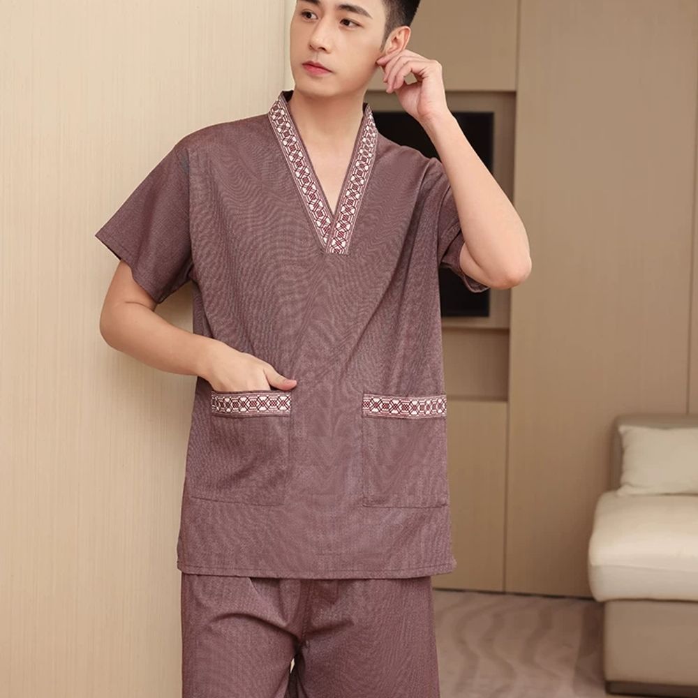 마사지옷 가마 9XL 6XL 빅사이즈 찜질복 황토 5XL 진파 A. XL, A. 진한 파랑 - 상세 이미지 5
