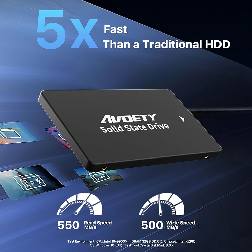 AVOETY 2.5 SATA III 내장 SSD 1TB u2013 550MB/s 읽기 속도, 더 빠른 PC/데스크탑 및 노트북 성능을 위한 3D NAND TLC - 상세 이미지 2