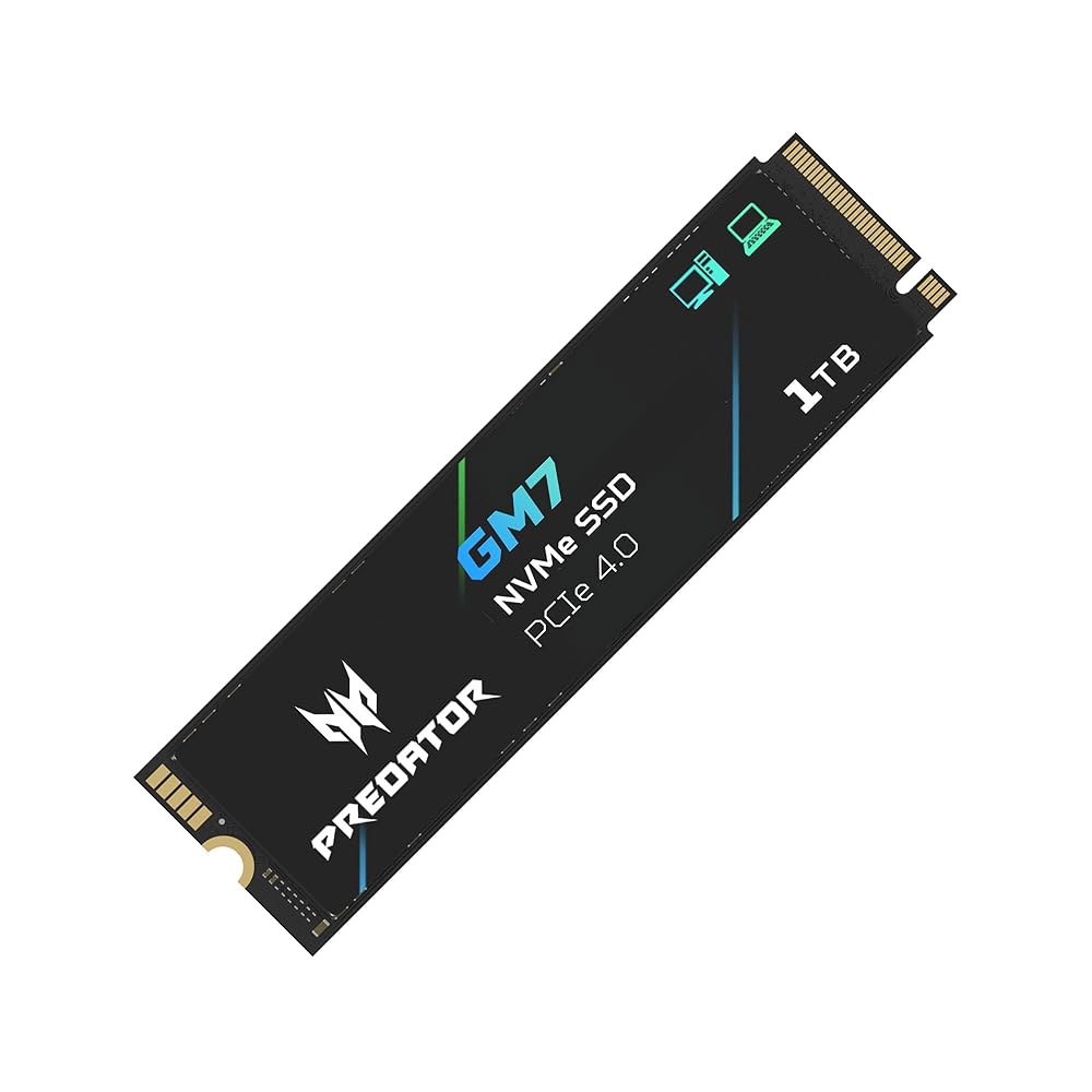 Acer 프레데터 GM7 1TB SSD M.2 2280 PCIe Gen 4 x NVMe 2.0, 읽기 속도 최대 7400MB/s, 노트북, 데스크탑 및 PS5용 내장 PC 솔리드 - 상세 이미지 2