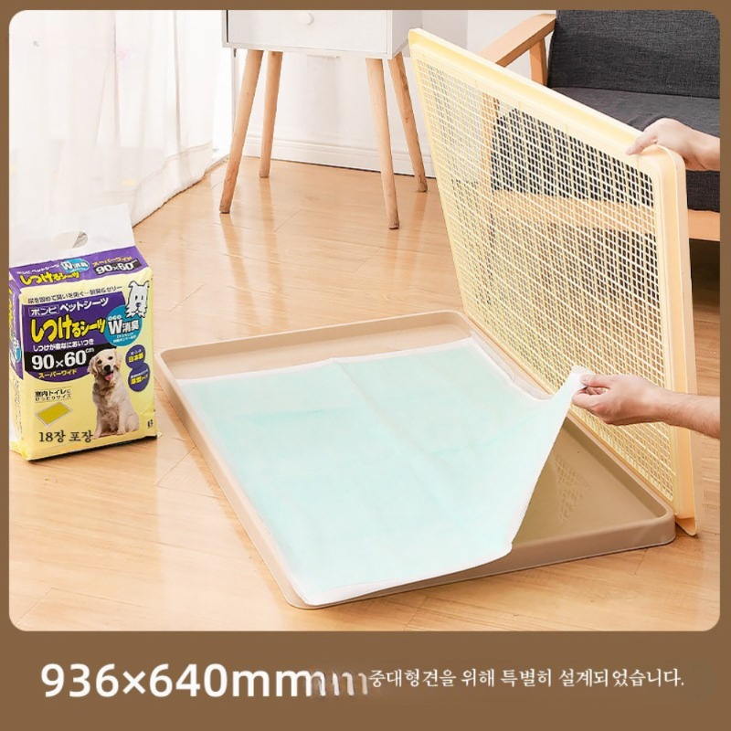 대형견 리트리버 배변판 매트 반려견 초대형 배변패드판 평면 특대형 베이지 화장실 - 상세 이미지 2