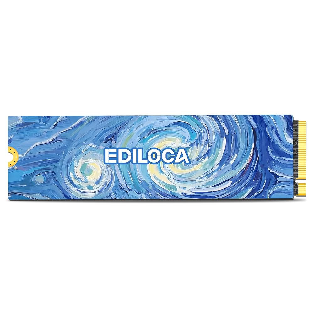 Ediloca SSD 1TB NVMe PCIe 5.0x4, 최대 14,000MB/s 읽기, 8,500MB/s 쓰기, 1GB LPDDR4 DRAM 및 다이내믹 SLC 캐시가 포함된 - 상품 이미지