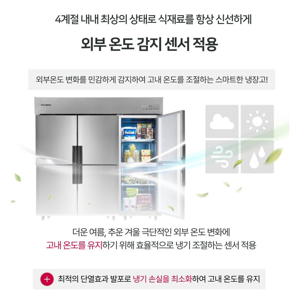 스타리온 업소용냉장고 스탠드 대형 냉동고 간냉식 직냉식 65박스 올냉장 SRS-B65ESI - 상세 이미지 3