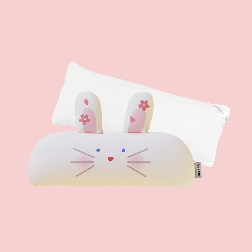 [10.31 Npay 최대12% 적립+유산균증정] 밀로앤개비 동물 유아 아기 와이드 바디필로우 롱 베개 옆잠베개 졸업(커버+솜) 블라썸 라라 - 상품 이미지