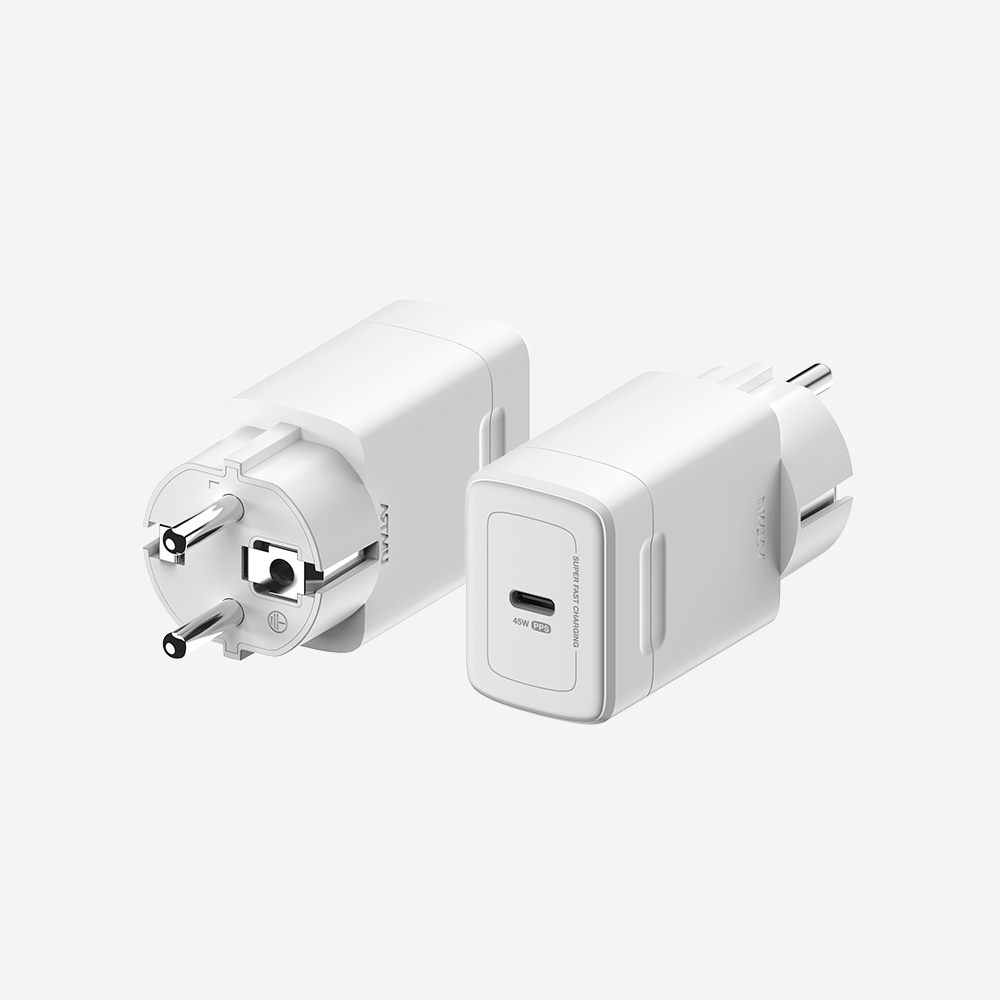 PD 45W PPS GaN 접지 초고속 충전기 GB451 화이트 - 상품 이미지