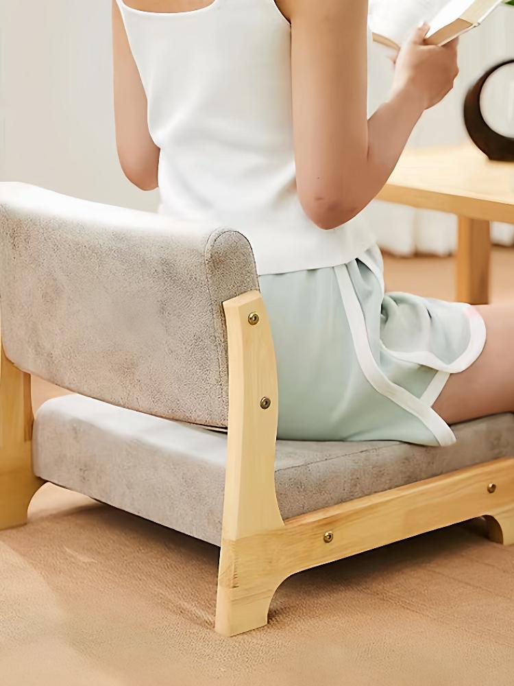 일본식 좌식 의자 일본 식당 좌식테이블 찻집 등받이 나무 프레임 그레이 모으다 - 상세 이미지 2
