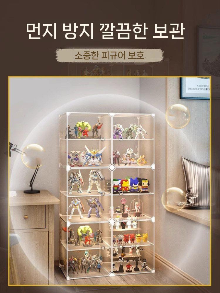 보관함 장식장 피규어 진열장 아크릴 특대형 도어 2열 8층 - 상세 이미지 3