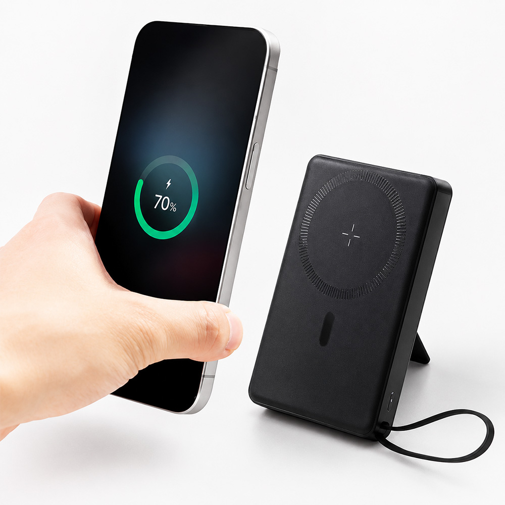 기내반입 맥세이프 보조배터리 10000mAh 거치대겸용 고속 유무선 동시충전 - 상세 이미지 4