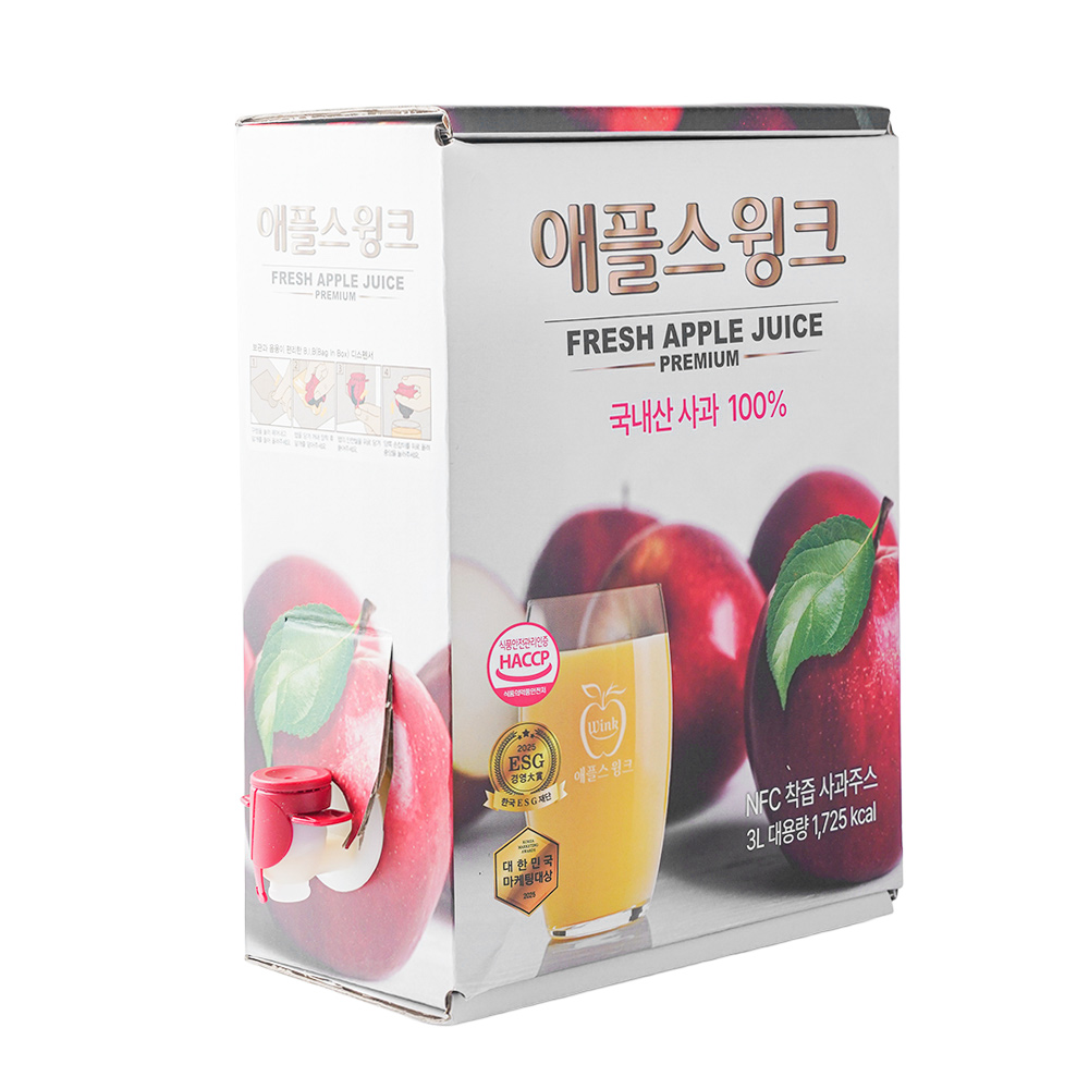 애플스윙크 프리미엄 100% 문경 사과즙 (감홍사과 블렌딩) 3L 대용량 무첨가 사과주스 - 상세 이미지 4