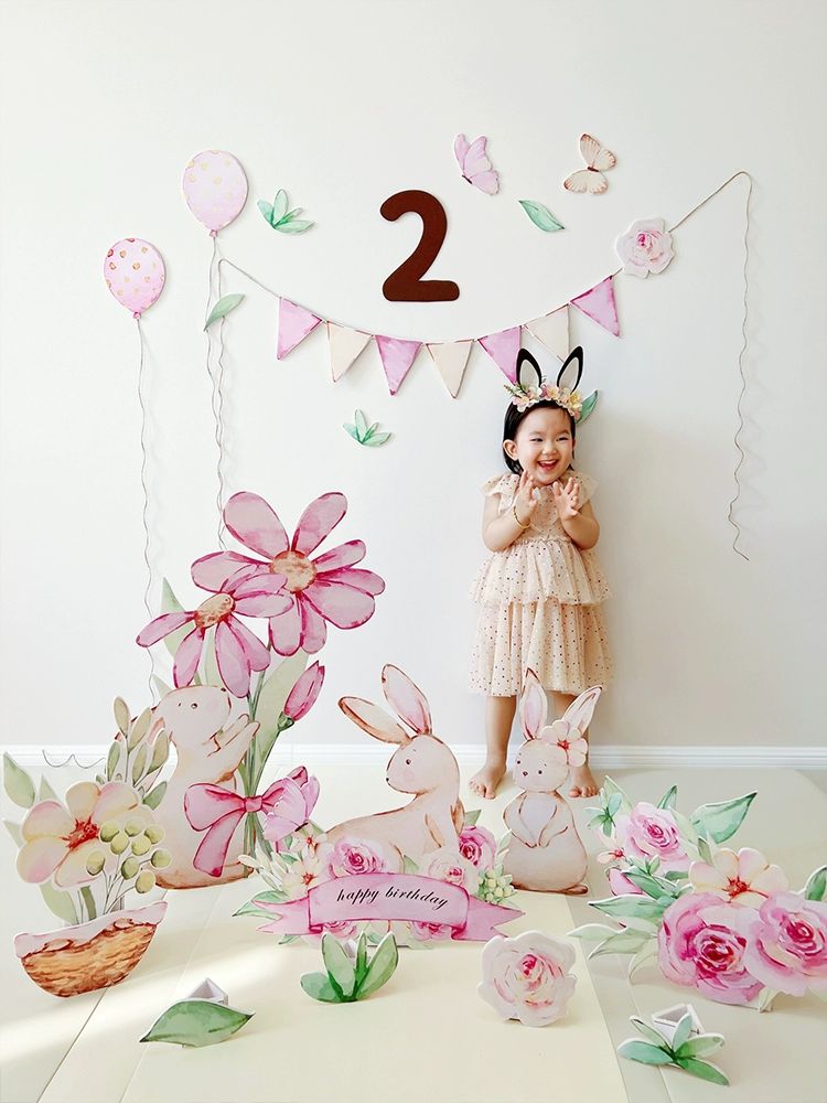 백일 사진 배경 소품 돌상 포토존 생일 촬영 장식 동물 공연 세트 - 상세 이미지 3