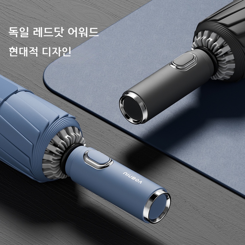 자동 접이식 우산 16본살 방풍 대형 블랙 - 상세 이미지 2