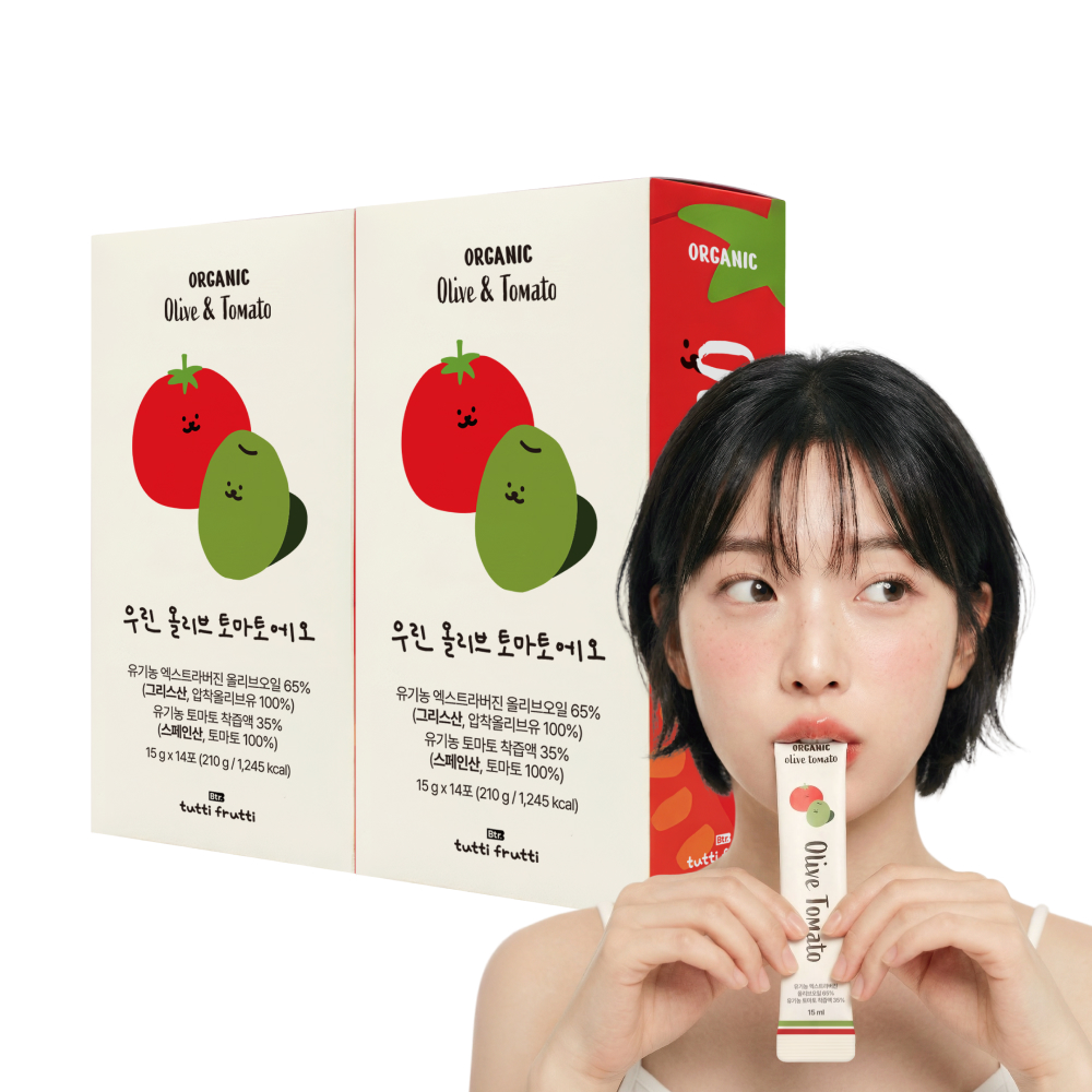 뚜띠프루티 올토샷 유기농 엑스트라버진 공복 올리브오일 토마토 스틱 210ml 2개