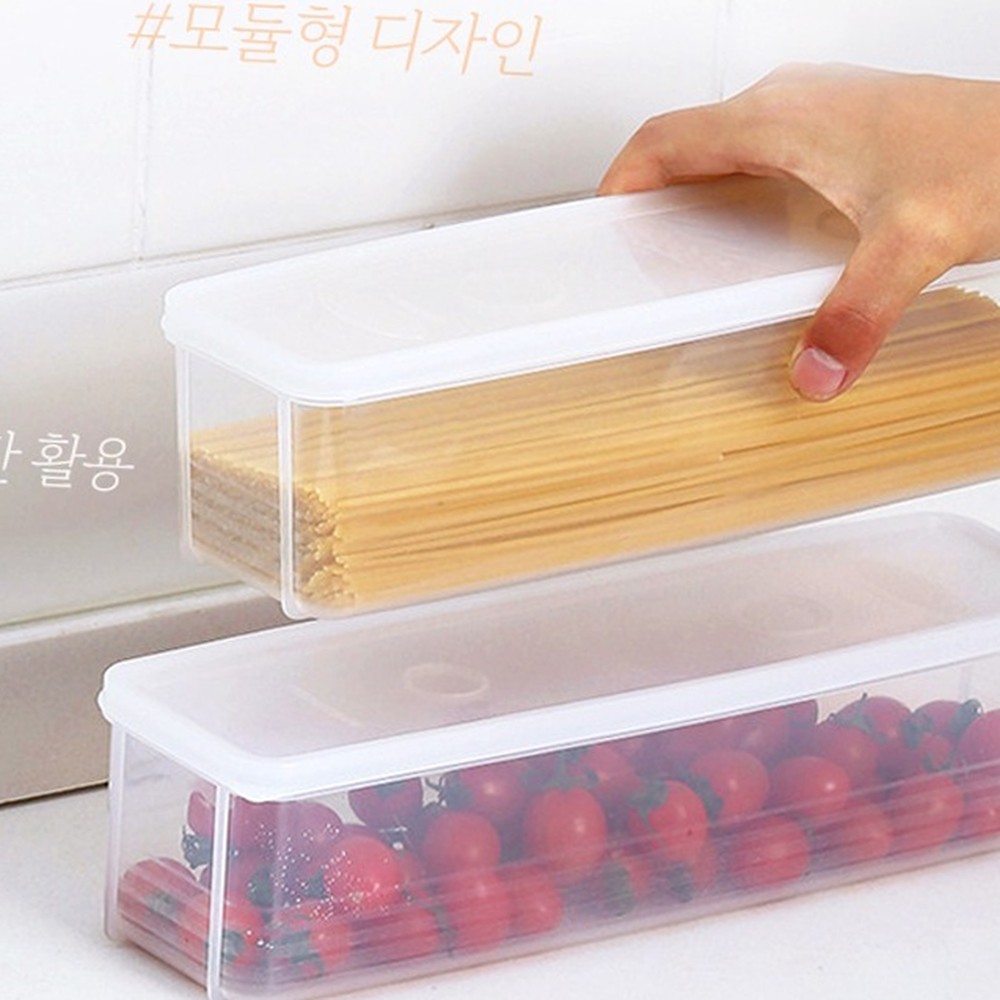 밀폐력우수신선도유지면보관함 투명용기면용기 모듈형디자인공간절약파스타보관함 - 상품 이미지