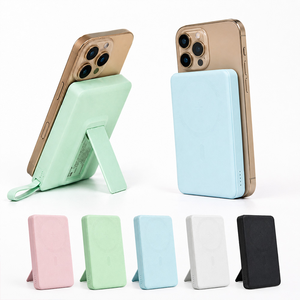 기내반입 맥세이프 보조배터리 10000mAh 거치대겸용 고속 유무선 동시충전 - 상품 이미지