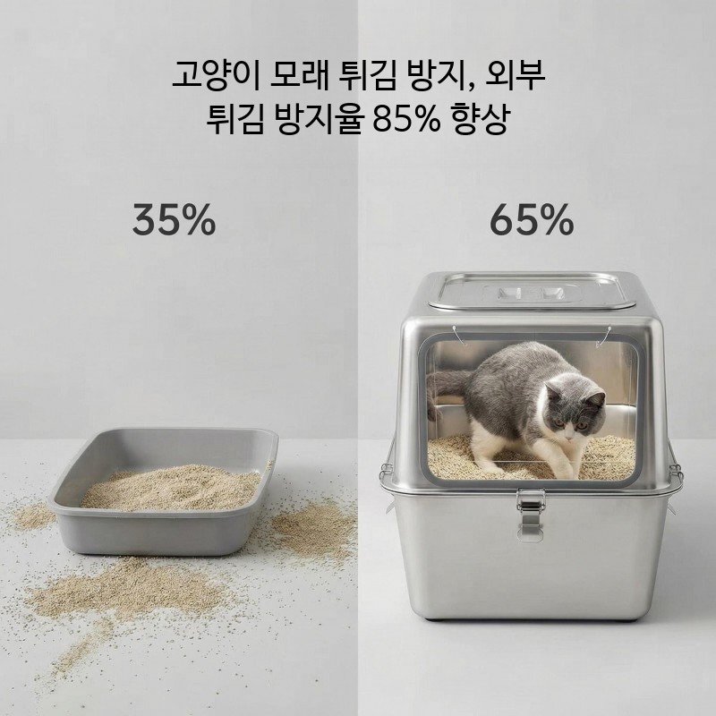 고양이 모래볼 화장실 뚜껑 특대형 세척 방수 - 상세 이미지 2