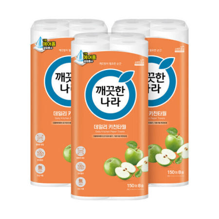 깨끗한나라 데일리 키친타올 150매 8롤 3팩