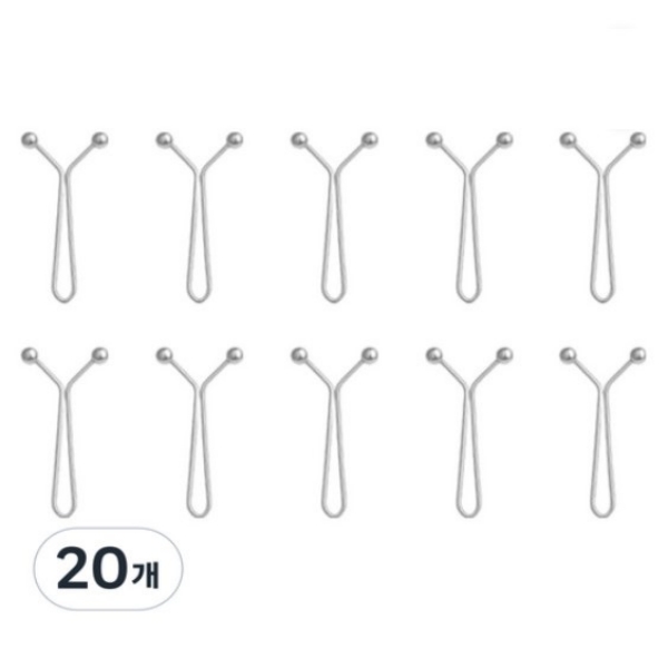 주식회사아텍스 바지 허리 조절 y클립 3.5 x 1.5 cm, 실버, 20개 - 상품 이미지