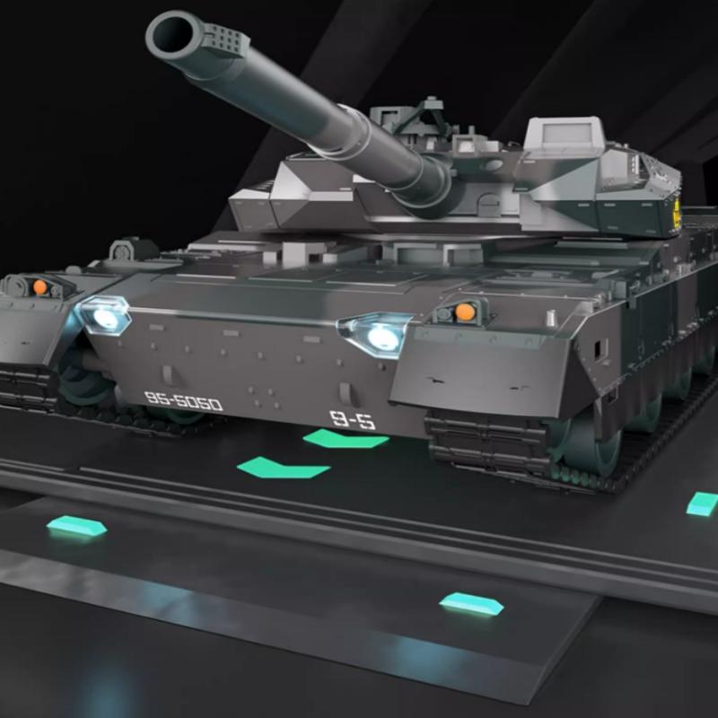 (대형 50cm) M1A2 에이브람스 카모그린 배틀 RC 탱크 대포 발사 100M 원격 - 상세 이미지 4