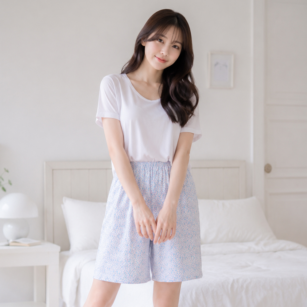 여름 실내복 파자마 바지 커플 이지웨어 PJ포근베리(레이온 5부) - 상세 이미지 5